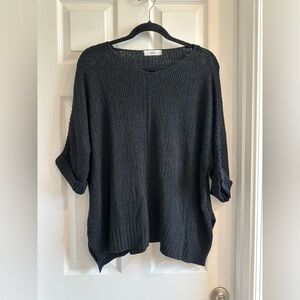 Black Knit 3/4 Length Sweater